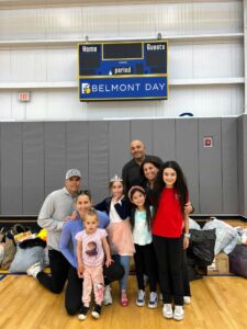 Families help at the clothing sort