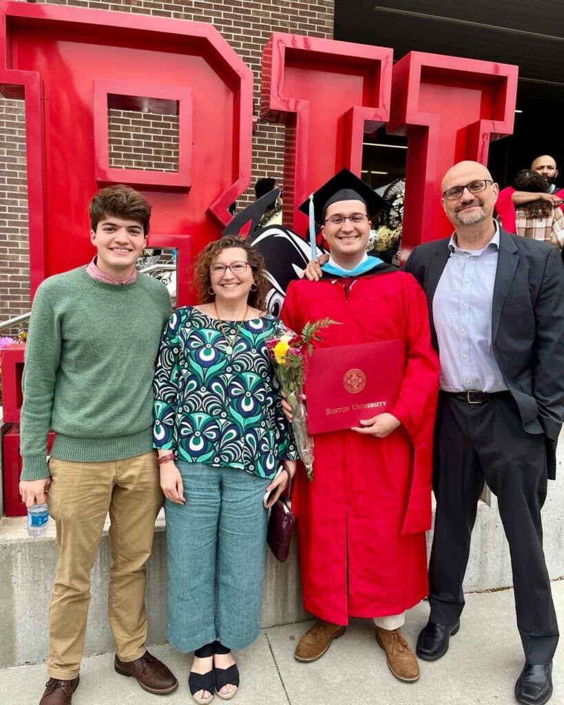 Julien Herpers '11 with his family upon graduation at Boston University